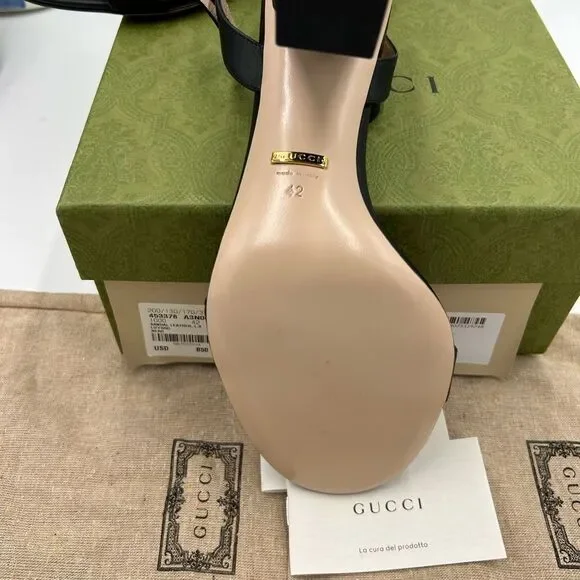 Women's Gucci GG Marmont, Block , heel strap sandals,105 cm size 42made Italy